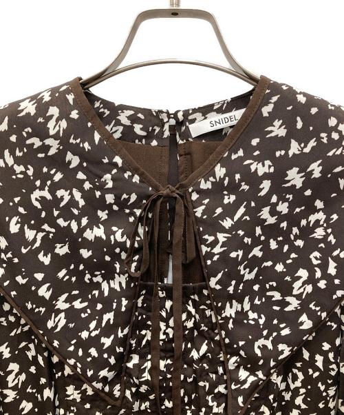 Snidel（スナイデル）Snidel (スナイデル) ビッグカラープリントワンピース ブラウン サイズ:00 未使用品の古着・服飾アイテム