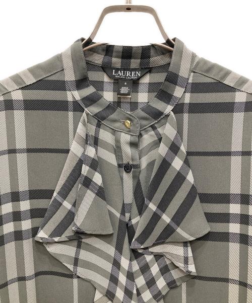 LAUREN RALPH LAUREN（ローレンラルフローレン）LAUREN RALPH LAUREN (ローレンラルフローレン) 総柄ワンピース グレー サイズ:6の古着・服飾アイテム