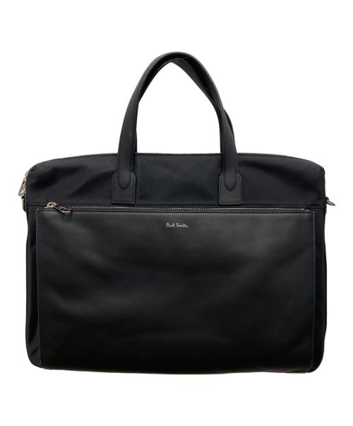 PAUL SMITH（ポールスミス）PAUL SMITH (ポールスミス) ナイロンブライトストライプトリム ブリーフケース ブラック 未使用品の古着・服飾アイテム