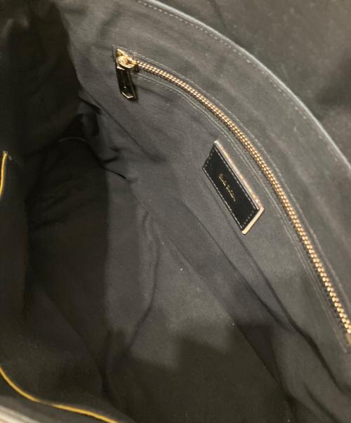 PAUL SMITH（ポールスミス）Paul Smith (ポールスミス) キャンバスレザーショルダーバッグ ブラックの古着・服飾アイテム