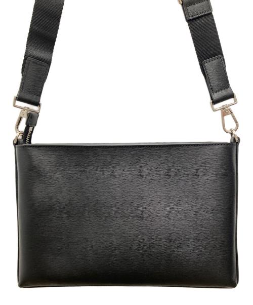 PAUL SMITH（ポールスミス）Paul Smith (ポールスミス) ストローグレインレザーショルダーバッグ ブラック 未使用品の古着・服飾アイテム