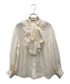 UNITED ARROWS TOKYOユナイテッドアローズトウキョウ）の古着「オーガンジー フリル&ボウタイ ブラウス」｜アイボリー