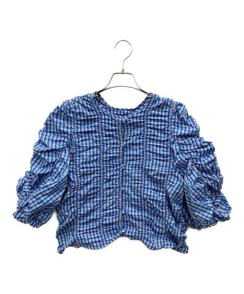 UNITED ARROWS TOKYO（ユナイテッドアローズトウキョウ）UNITED ARROWS TOKYO (ユナイテッドアローズトウキョウ) シャーリング2wayブラウス ブルー サイズ:不明(実寸をご確認ください)の古着・服飾アイテム