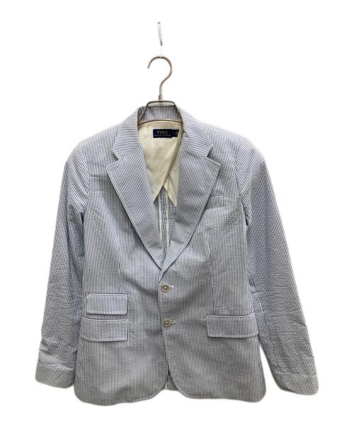 POLO RALPH LAUREN（ポロ・ラルフローレン）POLO RALPH LAUREN (ポロ・ラルフローレン) シャンブレーテーラードジャケット ブルー サイズ:6の古着・服飾アイテム