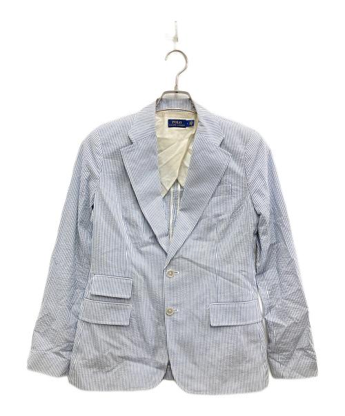 POLO RALPH LAUREN（ポロ・ラルフローレン）POLO RALPH LAUREN (ポロ・ラルフローレン) ストライプテーラードジャケット ブルー サイズ:6の古着・服飾アイテム