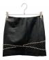 VERSACE（ヴェルサーチェ）の古着「スタッズFレザースカート」｜ブラック