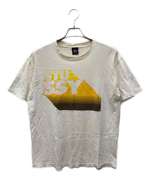 stussy（ステューシー）stussy (ステューシー) 90'sプリントTシャツ アイボリー サイズ:LARGEの古着・服飾アイテム