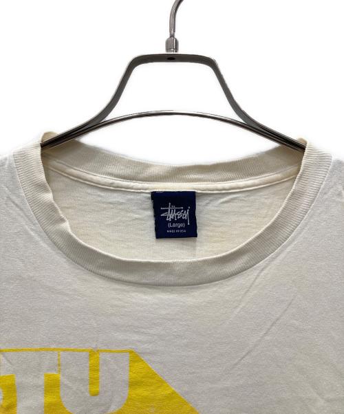 stussy（ステューシー）stussy (ステューシー) 90'sプリントTシャツ アイボリー サイズ:LARGEの古着・服飾アイテム