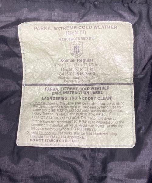 US ARMY（ユーエスアーミー）US ARMY (ユーエスアーミー) ECWCS LEVEL 7 JACKET/エクワックス レベル 7 ジャケット ブラック サイズ:XSの古着・服飾アイテム