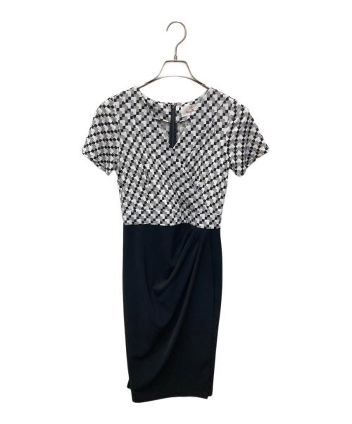 kay me（ケイミー）kay me (ケイミー) カシュクールワンピース ホワイト×ブラック サイズ:6の古着・服飾アイテム