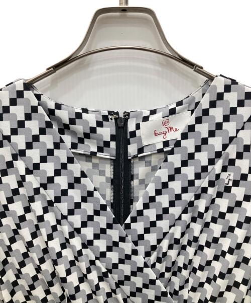 kay me（ケイミー）kay me (ケイミー) カシュクールワンピース ホワイト×ブラック サイズ:6の古着・服飾アイテム