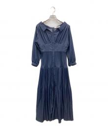 HER LIP TO（ハーリップトゥ）の古着「Pleated Open Shirt Dress」｜ネイビー