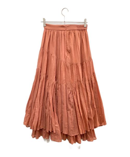 HER LIP TO（ハーリップトゥ）Her lip to (ハーリップトゥ) アシンメトリーティアードコットンボイルスカート ピンク サイズ:S　の古着・服飾アイテム