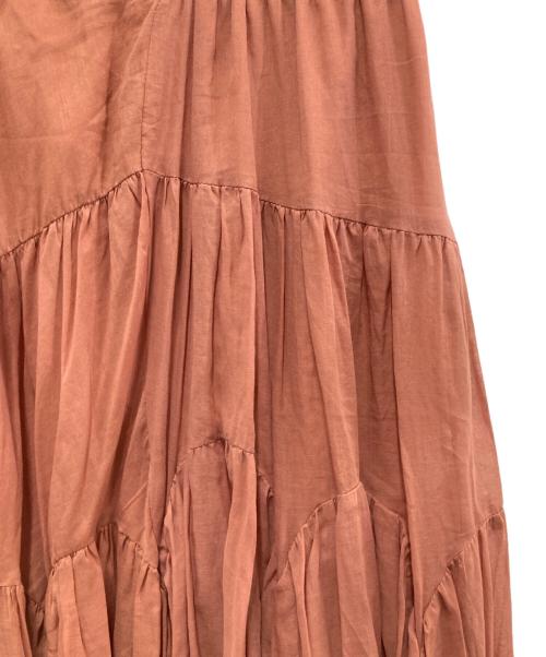 HER LIP TO（ハーリップトゥ）Her lip to (ハーリップトゥ) アシンメトリーティアードコットンボイルスカート ピンク サイズ:S　の古着・服飾アイテム