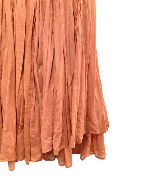 HER LIP TO（ハーリップトゥ）Her lip to (ハーリップトゥ) アシンメトリーティアードコットンボイルスカート ピンク サイズ:S　の古着・服飾アイテム