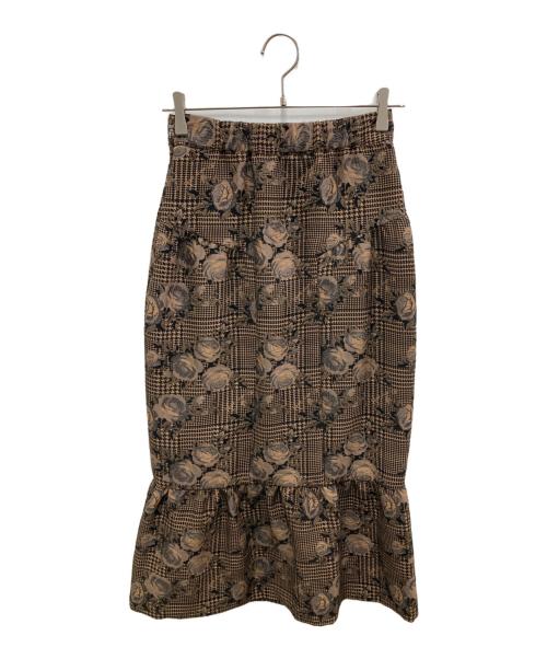 HER LIP TO（ハーリップトゥ）HER LIP TO (ハーリップトゥ) Roses Jacquard Skirt ブラウン サイズ:Sの古着・服飾アイテム