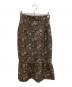 HER LIP TO（ハーリップトゥ）の古着「Roses Jacquard Skirt」｜ブラウン