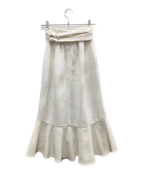 HER LIP TO（ハーリップトゥ）Her lip to (ハーリップトゥ) Double Belted Tweed Wrap Skirt アイボリー サイズ:Sの古着・服飾アイテム