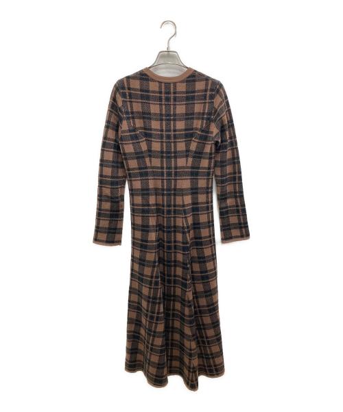 HER LIP TO（ハーリップトゥ）Her lip to (ハーリップトゥ) Check Jacquard Knit Dress ブラウン サイズ:Sの古着・服飾アイテム