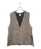 Spick and Spanスピックアンドスパン）の古着「リネンツイードベスト」｜ブラウン