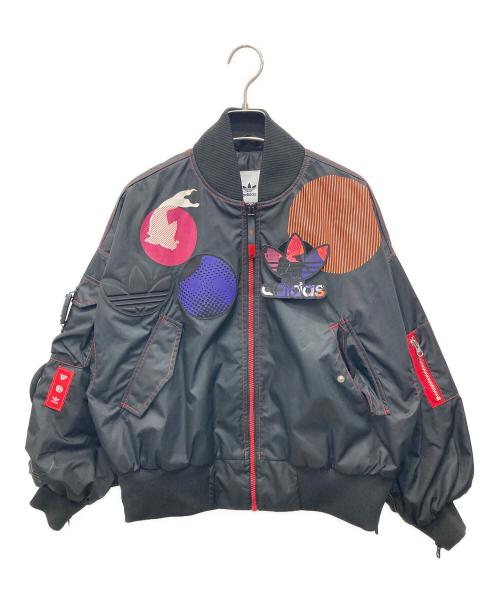 adidas（アディダス）adidas (アディダス) パッチボンバージャケット ブラック サイズ:XSの古着・服飾アイテム