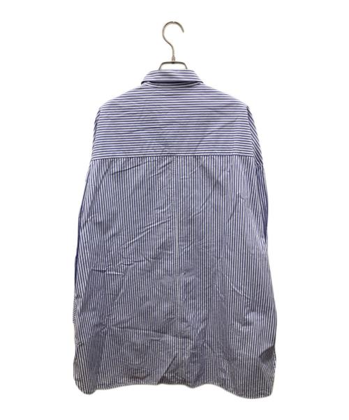 Drawing Numbers（ドローイングナンバーズ）Drawing Numbers (ドローイングナンバーズ) ストライプロングオーバーシャツ ホワイト×ネイビー サイズ:38の古着・服飾アイテム