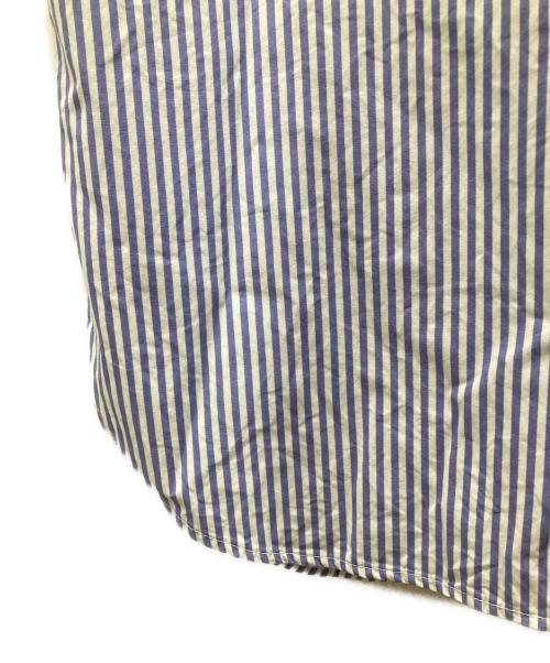 Drawing Numbers（ドローイングナンバーズ）Drawing Numbers (ドローイングナンバーズ) ストライプロングオーバーシャツ ホワイト×ネイビー サイズ:38の古着・服飾アイテム