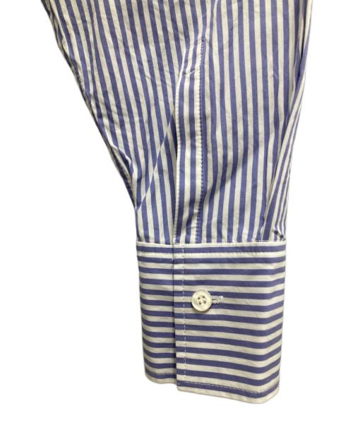 Drawing Numbers（ドローイングナンバーズ）Drawing Numbers (ドローイングナンバーズ) ストライプロングオーバーシャツ ホワイト×ネイビー サイズ:38の古着・服飾アイテム