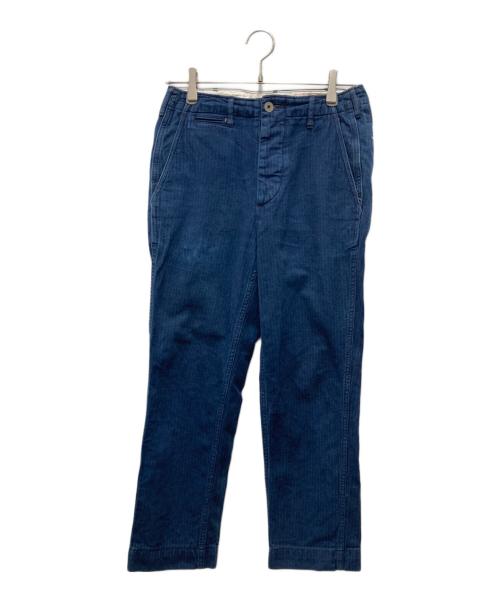 BONCOURA（ボンクラ）BONCOURA (ボンクラ) ヘリンボーンパンツ ブルー サイズ:28の古着・服飾アイテム