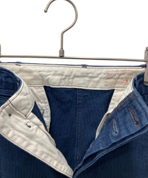 BONCOURA（ボンクラ）BONCOURA (ボンクラ) ヘリンボーンパンツ ブルー サイズ:28の古着・服飾アイテム