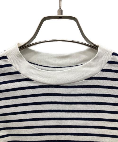 is-ness（イズネス）is-ness (イズネス) BALLOON LONG T SHIRT/バルーン ロング ティーシャツ ホワイト×ネイビー サイズ:Mの古着・服飾アイテム