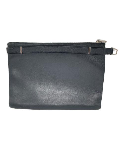 BALENCIAGA（バレンシアガ）BALENCIAGA (バレンシアガ) レザークラッチバッグ ブラックの古着・服飾アイテム