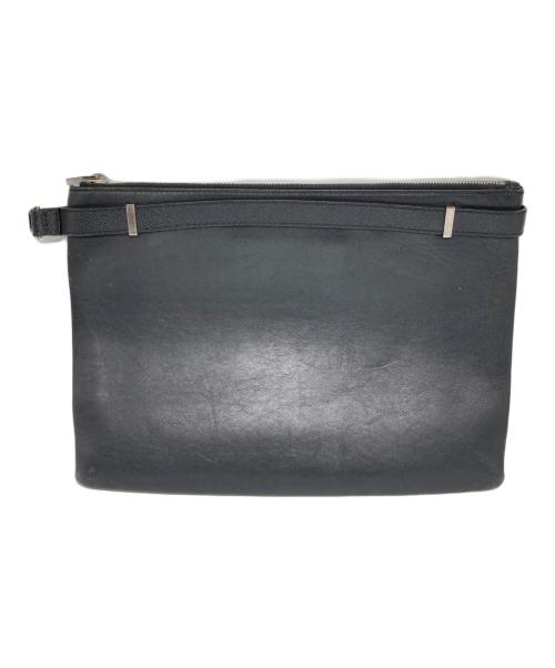 BALENCIAGA（バレンシアガ）BALENCIAGA (バレンシアガ) レザークラッチバッグ ブラックの古着・服飾アイテム