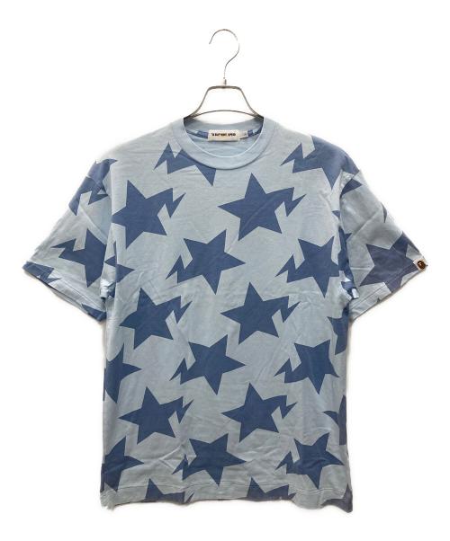 A BATHING APE（アベイシングエイプ）A BATHING APE (ア ベイシング エイプ) スタープリントTシャツ ブルー サイズ:Lの古着・服飾アイテム