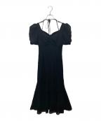 eimy istoireエイミーイストワール）の古着「レースレイヤードハートネックマーメイドワンピース」｜ブラック