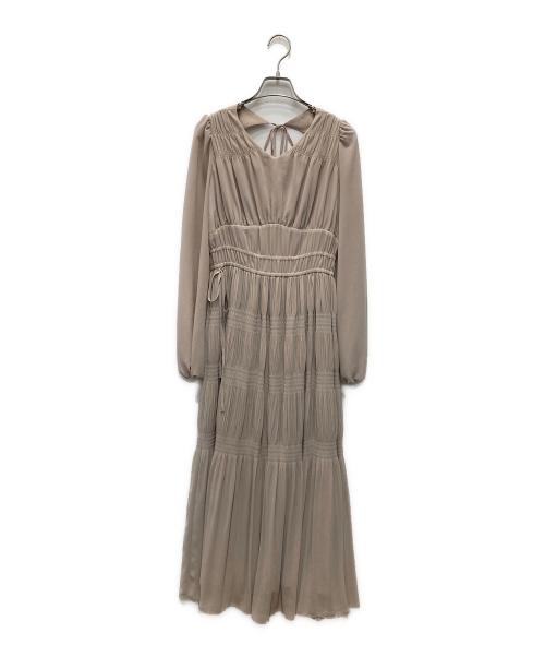 HER LIP TO（ハーリップトゥ）HER LIP TO (ハーリップトゥ) Majolica Pleated Chiffon Long Dress ベージュ サイズ:Sの古着・服飾アイテム