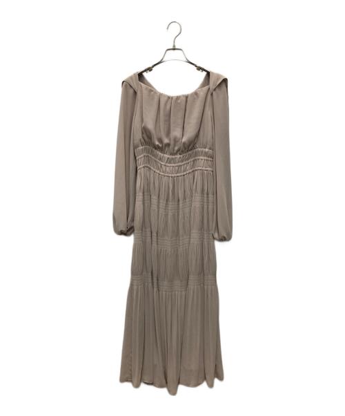 HER LIP TO（ハーリップトゥ）HER LIP TO (ハーリップトゥ) Majolica Pleated Chiffon Long Dress ベージュ サイズ:Sの古着・服飾アイテム