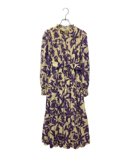 eimy istoire（エイミーイストワール）eimy istoire (エイミーイストワール) Camila flower ティアードワンピース イエロー×パープル サイズ:Freeの古着・服飾アイテム