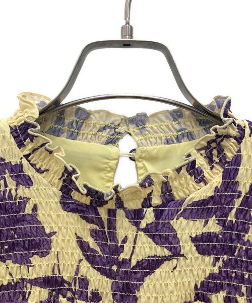 eimy istoire（エイミーイストワール）eimy istoire (エイミーイストワール) Camila flower ティアードワンピース イエロー×パープル サイズ:Freeの古着・服飾アイテム