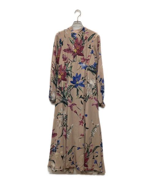 eimy istoire（エイミーイストワール）eimy istoire (エイミーイストワール) elleme flower セミフレアワンピース ベージュ サイズ:Sの古着・服飾アイテム