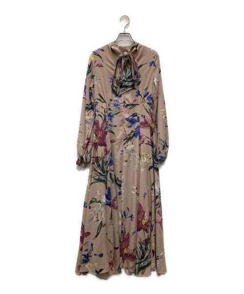 eimy istoire（エイミーイストワール）eimy istoire (エイミーイストワール) elleme flower セミフレアワンピース ベージュ サイズ:Sの古着・服飾アイテム
