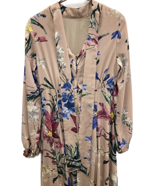 eimy istoire（エイミーイストワール）eimy istoire (エイミーイストワール) elleme flower セミフレアワンピース ベージュ サイズ:Sの古着・服飾アイテム