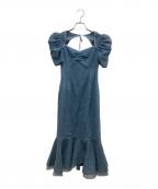 eimy istoireエイミーイストワール）の古着「リトルフラワーレースマーメイドワンピース」｜ブルー