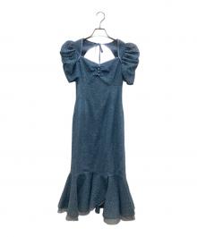 eimy istoire（エイミーイストワール）の古着「リトルフラワーレースマーメイドワンピース」｜ブルー