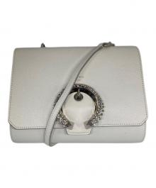 JIMMY CHO（ジミーチュウ）の古着「マデリンクリスタル2wayショルダーバッグ」｜アイボリー