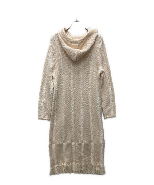 tageechita（タジチタ）tageechita (タジチタ) フリンジストライプフードワンピース アイボリー サイズ:Mの古着・服飾アイテム