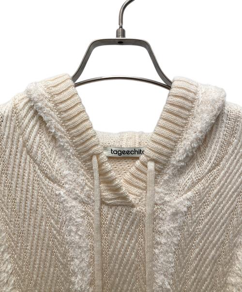 tageechita（タジチタ）tageechita (タジチタ) フリンジストライプフードワンピース アイボリー サイズ:Mの古着・服飾アイテム