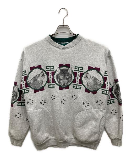 ART UNLIMITED（アートアンリミテッド）ART UNLIMITED (アートアンリミテッド) プリントスウェット グレー サイズ:Lの古着・服飾アイテム