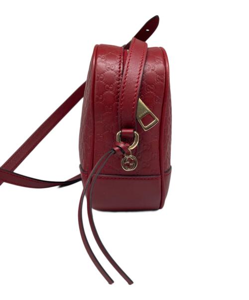 GUCCI（グッチ）GUCCI (グッチ) GGキャンバスレザーショルダー レッドの古着・服飾アイテム