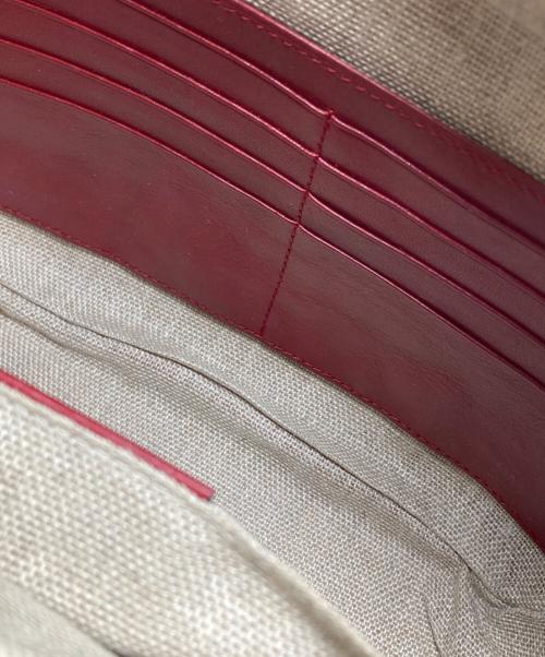 GUCCI（グッチ）GUCCI (グッチ) GGキャンバスレザーショルダー レッドの古着・服飾アイテム